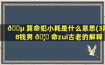 🌵 算命犯小耗是什么意思(3两8钱男 🦄 命zui
古老的解释)